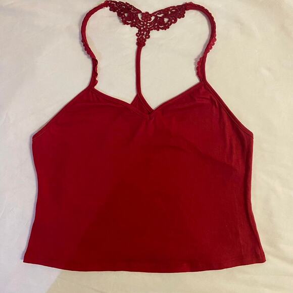Red Cami tank top with Lace sz large - Picture 7 of 7